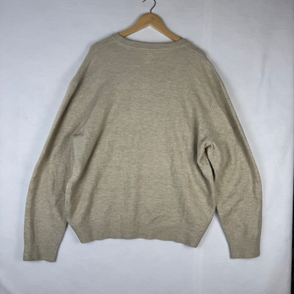 Mode of One Mens Dark Ecru Crew Neck Sweater XL New 100195026MN Beige Fine Knit - Picture 2 of 16